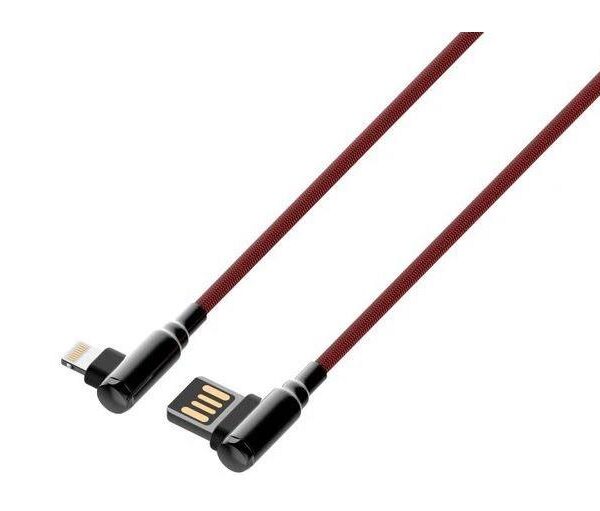 LDNIO ΚΑΛΩΔΙΟ ΦΟΡΤΙΣΗΣ LC421 ΓΩΝΙΑΚΟ ΒΙΣΜΑ LIGHTNING, ΚΟΚΚΙΝΟ