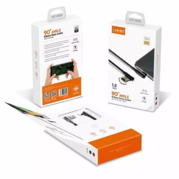 LDNIO ΚΑΛΩΔΙΟ ΦΟΡΤΙΣΗΣ LC421Μ ΓΩΝΙΑΚΟ ΒΙΣΜΑ MICRO USB, ΓΚΡΙ