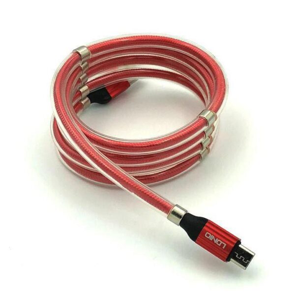 LDNIO ΚΑΛΩΔΙΟ ΦΟΡΤΙΣΗΣ LS491 ΜΕ ΜΑΓΝΗΤΕΣ, MICRO USB, ΚΟΚΚΙΝΟ