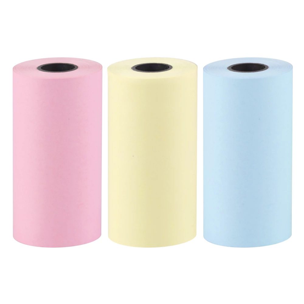 Set of colorful paper rolls for the HURC9 cat mini thermal printer - 3 pcs.eng