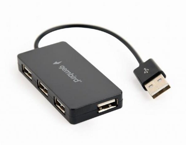 GEMBIRD USB HUB 2.0, 4 PORT, ΜΑΥΡΟ
