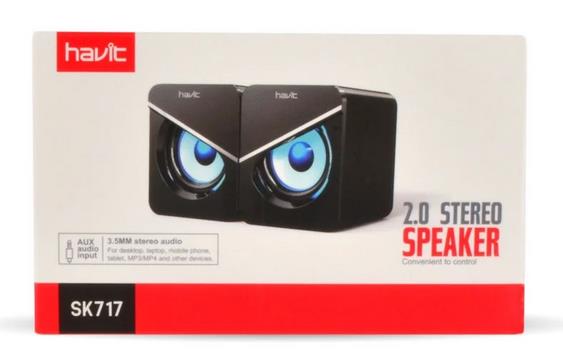 15528 HAVIT SK717 ΗΧΕΙΑ DESKTOP 2.0, USB 2.0, ΜΕ LED