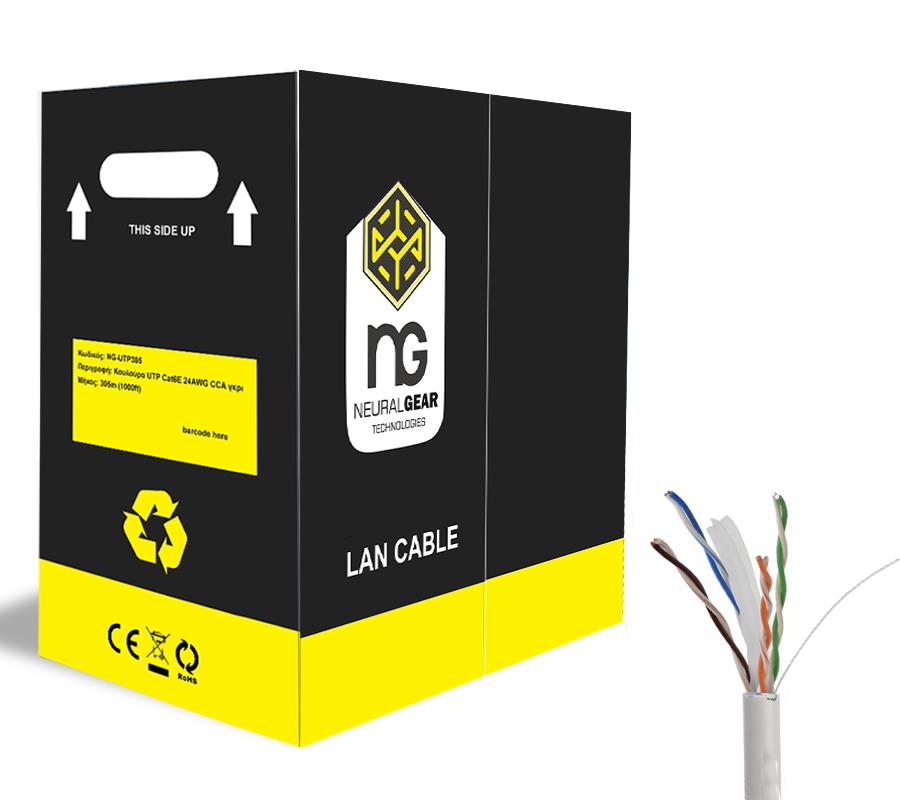 16540 NG ΚΑΛΩΔΙΟ ΔΙΚΤΥΟΥ UTP ΓΚΡΙ CAT6 COPPER 305m, 23AWG