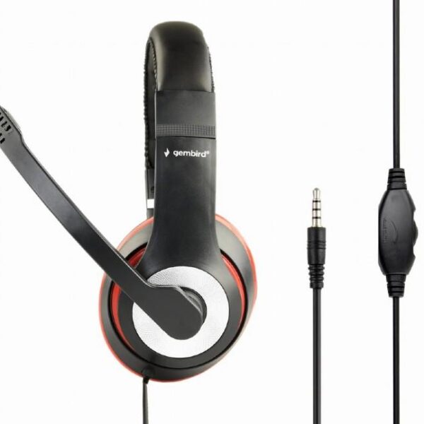 GEMBIRD HEADSET ΜΑΥΡΟ/ΚΟΚΚΙΝΟ MHS-003