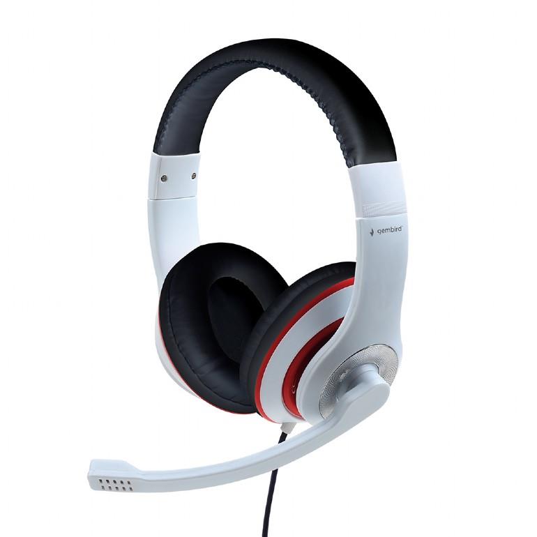 GEMBIRD HEADSET ΛΕΥΚΟ/ΚΟΚΚΙΝΟ MHS-003
