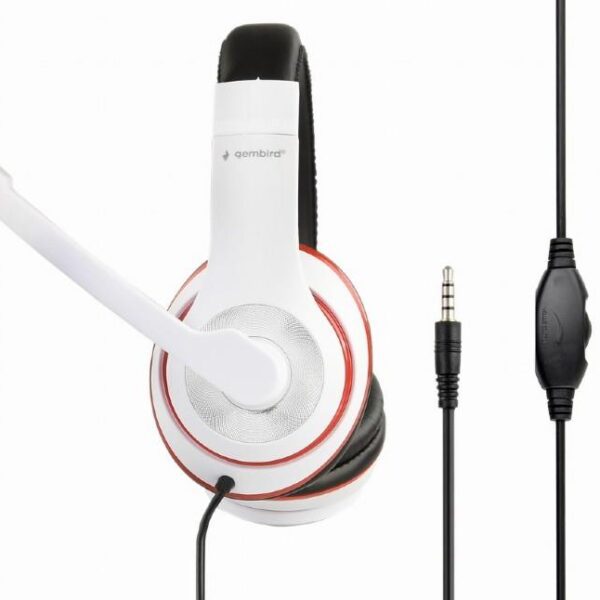 GEMBIRD HEADSET ΛΕΥΚΟ/ΚΟΚΚΙΝΟ MHS-003