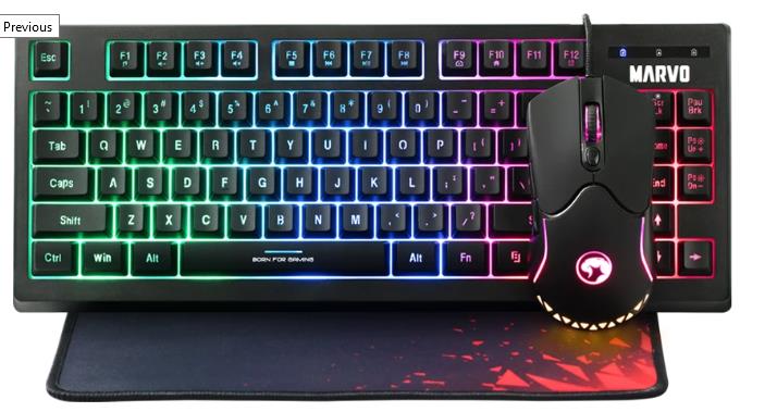 MARVO CM310 GAMING SET, ΠΛΗΚΤΡΟΛΟΓΙΟ+ΠΟΝΤΙΚΙ+MOUSEPAD, ΜΑΥΡΟ
