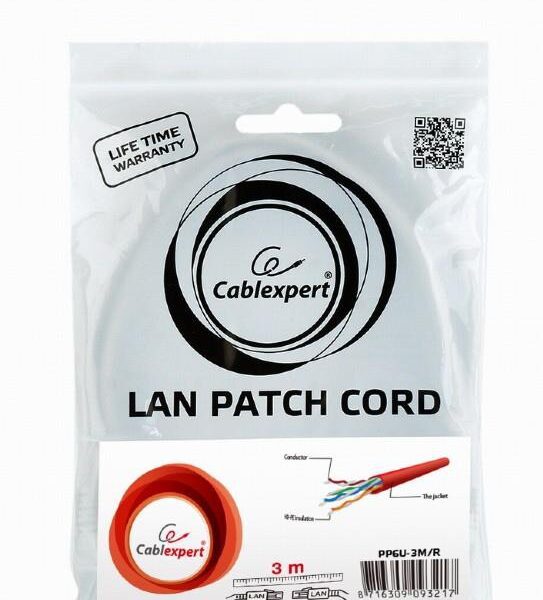 CABLEXPERT ΚΑΛΩΔΙΟ UTP CAT6 3m, RED