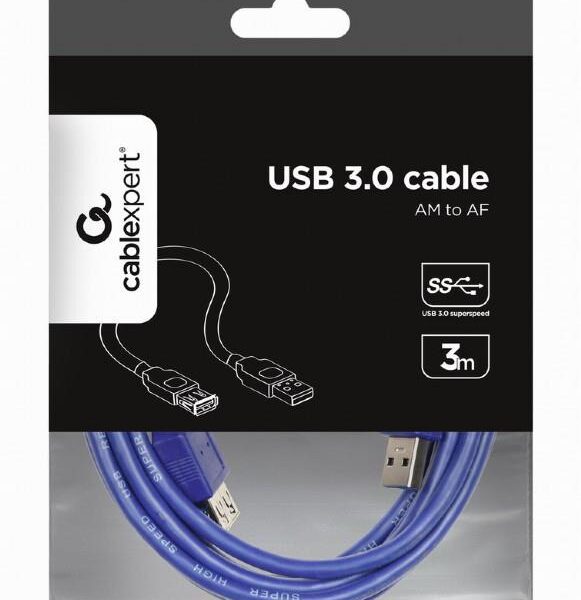 GEMBIRD ΚΑΛΩΔΙΟ USB EXTENSION 3.0 MALE-FEMALE ΜΕ ΦΕΡΡΙΤΗ 3m
