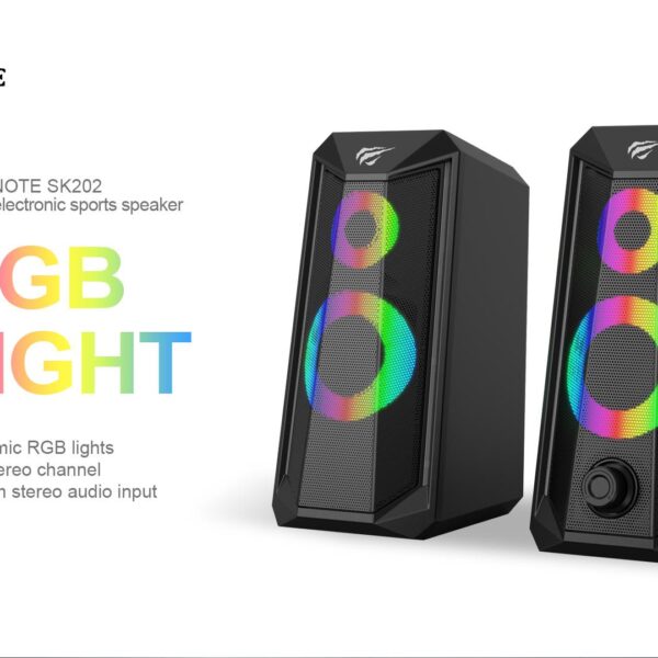 17870 HAVIT SK202 ΗΧΕΙΑ 2.0, USB 2.0, ΜΕ LED, ΜΑΥΡΟ