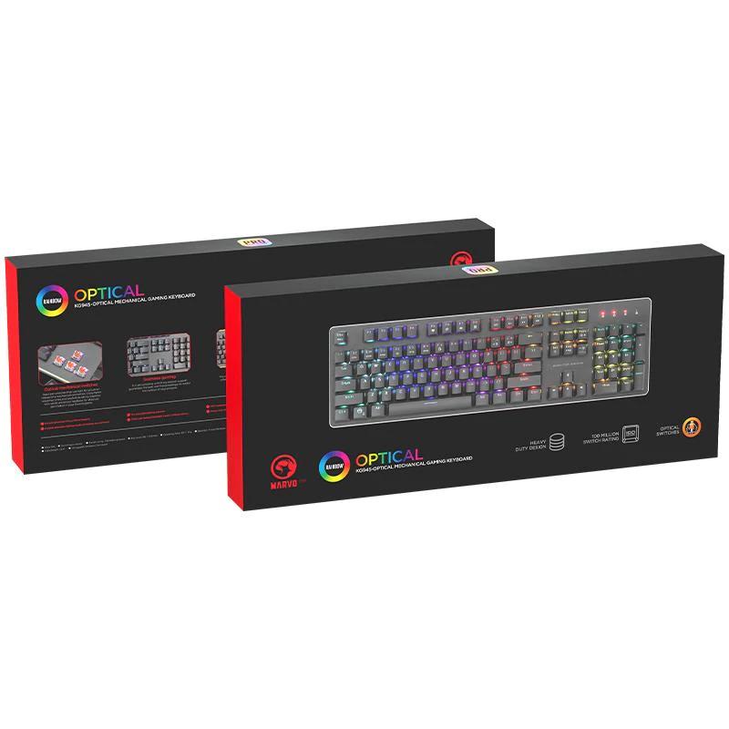 MARVO KG945 GAMING RGB ΜΗΧΑΝΙΚΟ ΟΠΤΙΚΟ ΠΛΗΚΤΡΟΛΟΓΙΟ, ΑΛΟΥΜΙΝΙΟΥ