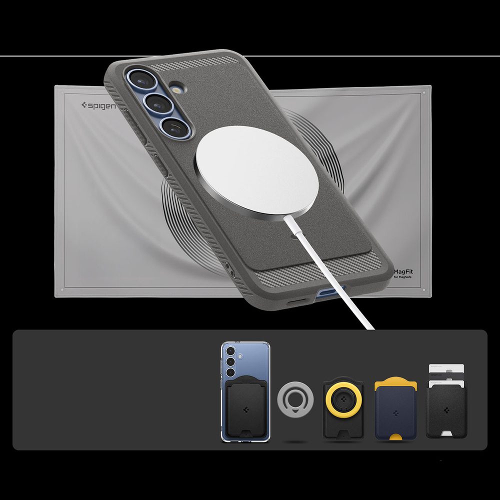 Spigen Rugged Armor Mag MagSafe Case for Samsung Galaxy S25 - Grayeng