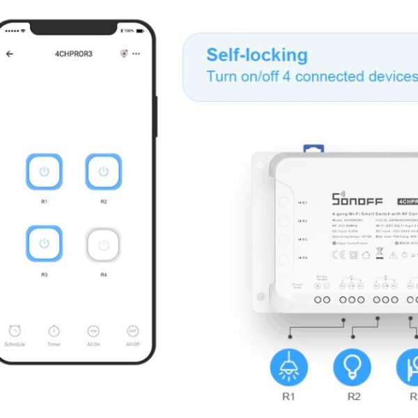 SONOFF 4CHR3 - 4-GANG WIFI SMART SWITCH