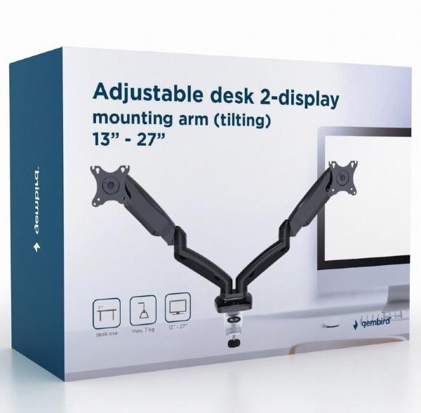 GEMBIRD MA-DA2-01 ΒΑΣΗ ΓΡΑΦΕΙΟΥ ΓΙΑ 2 ΟΘΟΝΕΣ