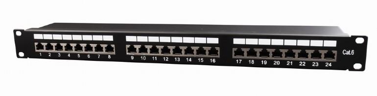 GEMBIRD Patch Panel  Cat.6 24 port shielded patch panel, 19 1U