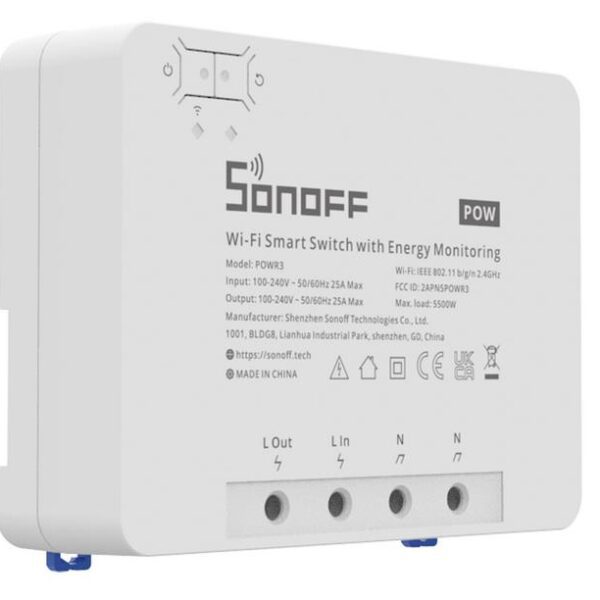 SONOFF SMART ΔΙΑΚΟΠΤΗΣ ΜΕ ΠΑΡΑΚΟΛΟΥΘΗΣΗ ΚΑΤΑΝΑΛΩΣΗΣ POWR3, 25A