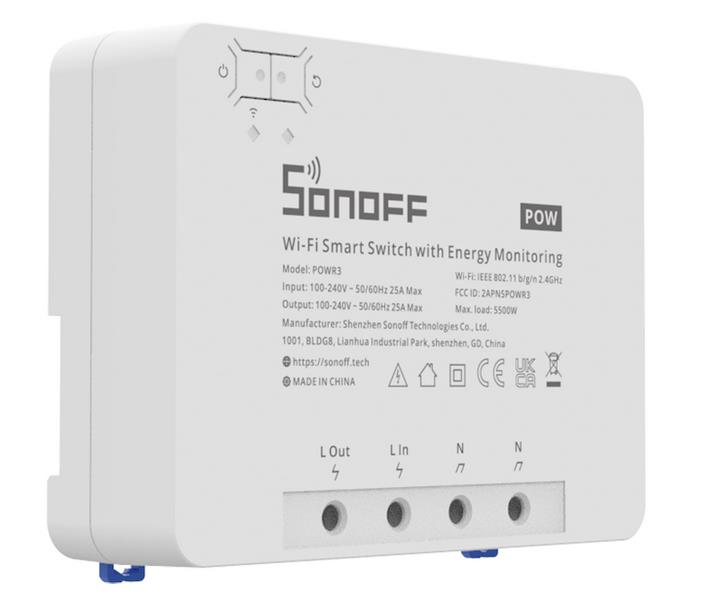 SONOFF SMART ΔΙΑΚΟΠΤΗΣ ΜΕ ΠΑΡΑΚΟΛΟΥΘΗΣΗ ΚΑΤΑΝΑΛΩΣΗΣ POWR3, 25A