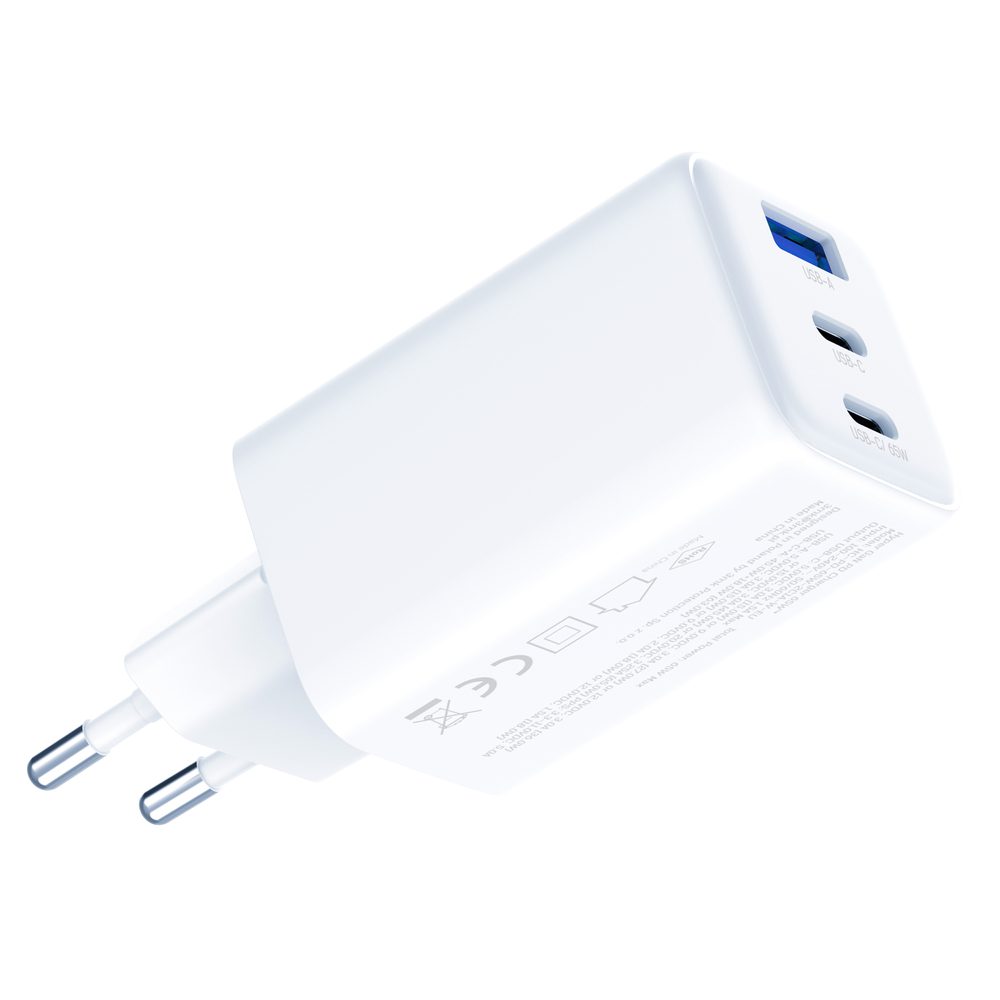198008_3 USB-C USB-A 3mk Hyper GaN PD Charger 65W™ - Whiteeng