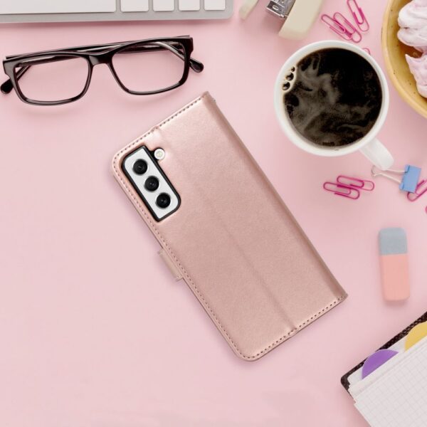 MEZZO Book case for SAMSUNG A57 5G teddy bear rose gold