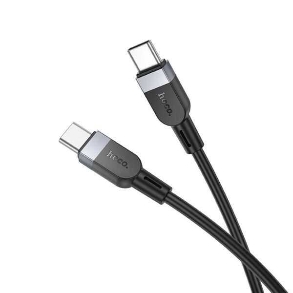 Silicone Cable USB C to USB C Hoco 3A 60W 1 m X109 black