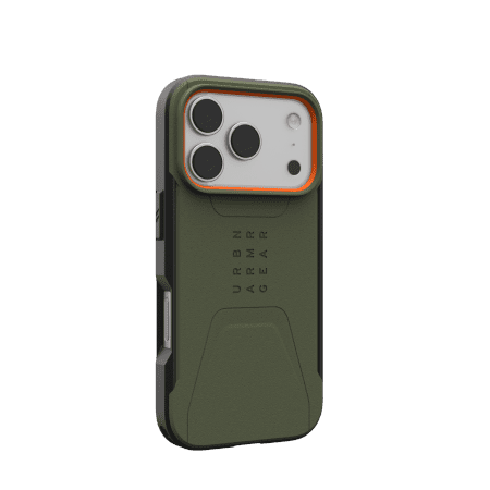 UAG Civilian MagSafe case for iPhone 17 Pro - olive and orangeeng