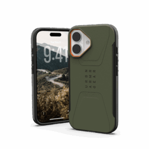 UAG Civilian MagSafe case for iPhone 17 - olive and orangeeng