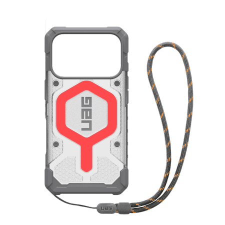 UAG Pathfinder Clear MagSafe Bundle Case with Lanyard for iPhone 17 Pro - Gray/Redeng