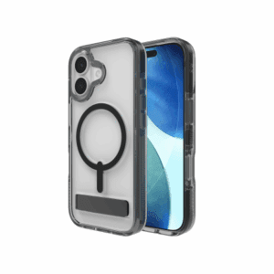 ZAGG Santa Cruz Snap KS MagSafe Case with Stand for iPhone 17 - Clear and Blackeng