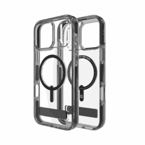 ZAGG Santa Cruz Snap KS MagSafe Case with Stand for iPhone 17 Pro Max - Clear and Blackeng