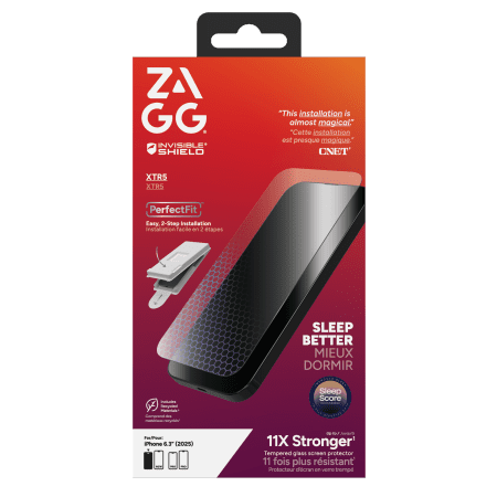 ZAGG Invisibleshield Glass XTR5 screen protector with graphene and blue light filter for iPhone 17eng