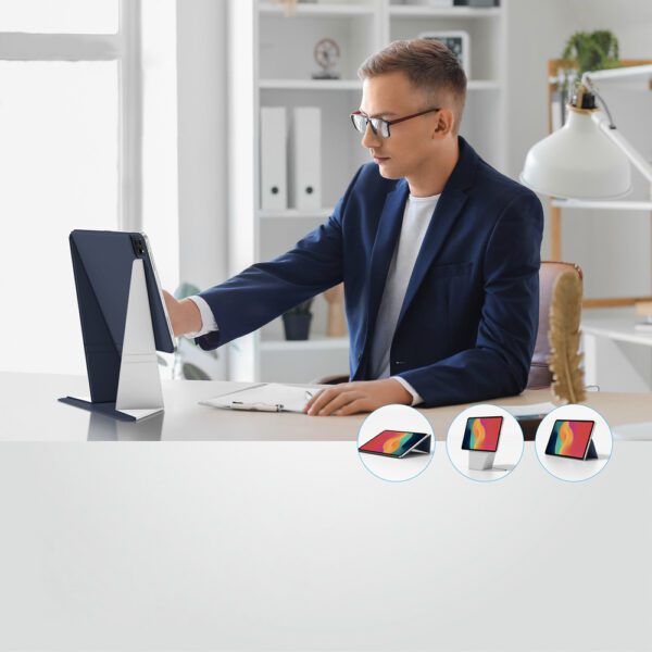 AmazingThing Matte Pro Mag Folio Case with Stand for iPad Air M3 13" - Blueeng