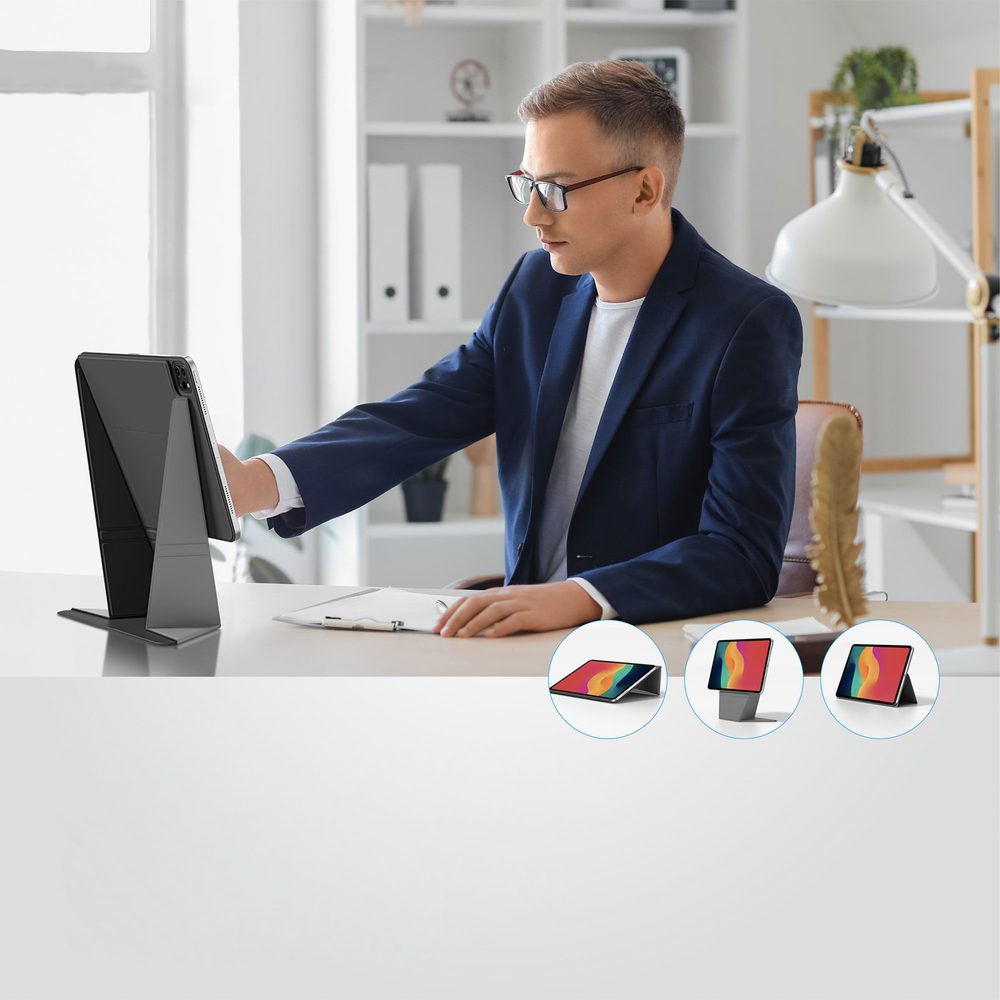 AmazingThing Matte Pro Mag Folio Case with Stand for iPad Air M3 13" - Blackeng