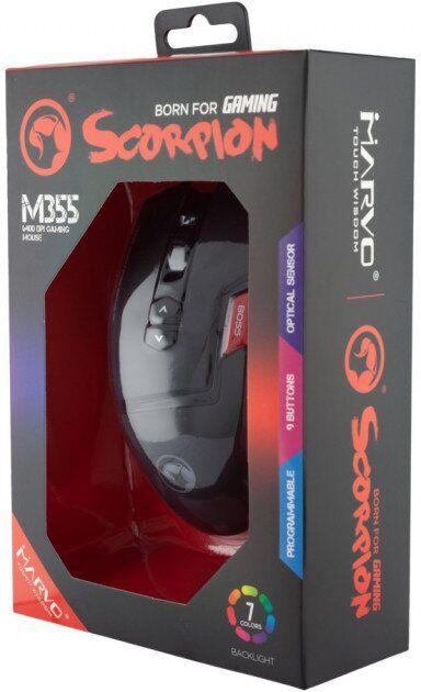 MARVO M355 ΕΝΣΥΡΜΑΤΟ GAMING ΠΟΝΤΙΚΙ+MOUSEPAD