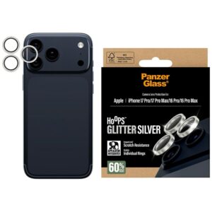 Szkło hartowane na obiektyw PanzerGlass Hoops Glitter do iPhone 17 Pro / 17 Pro Max / 16 Pro / 16 Pro Max - srebrnepol