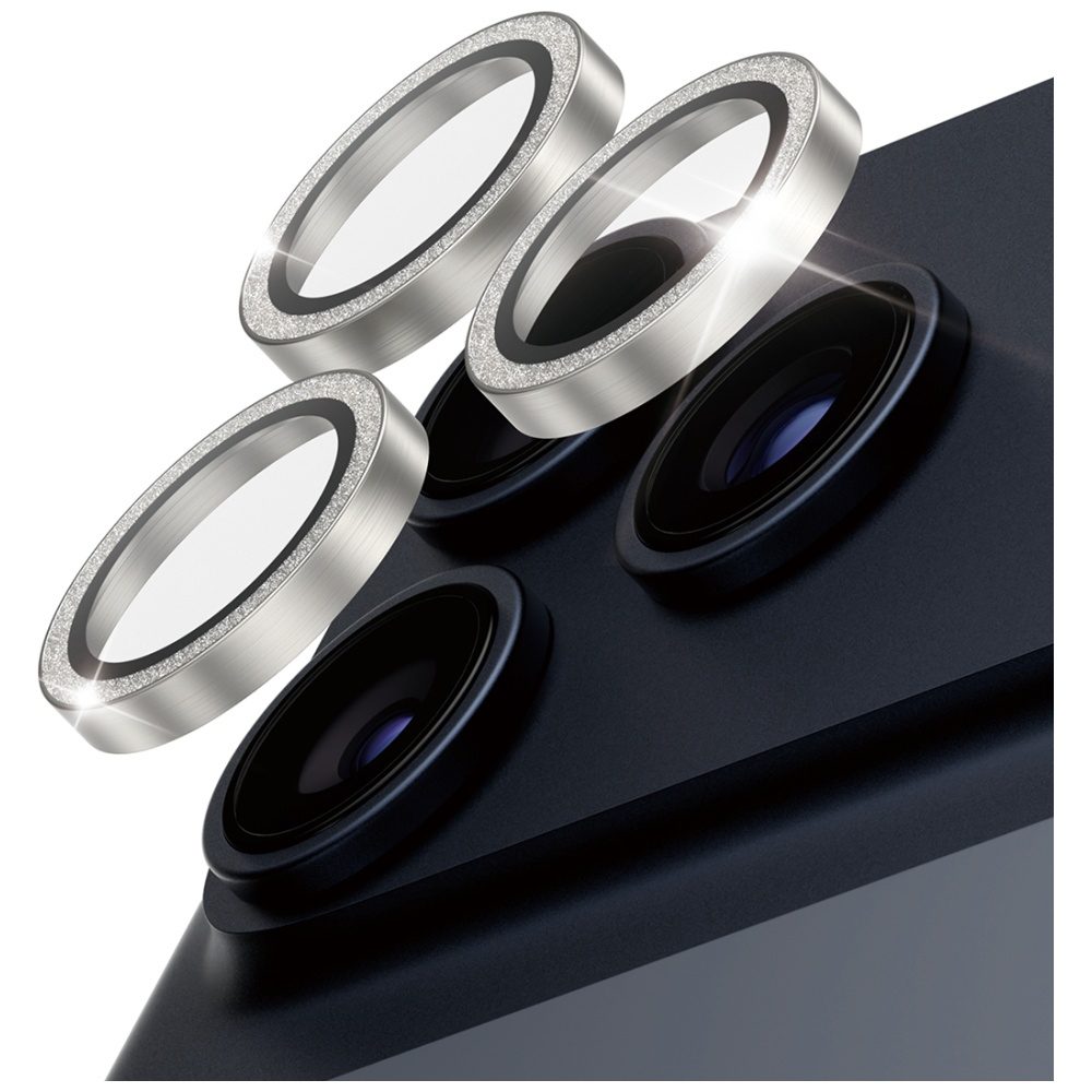 201378_2 Szkło hartowane na obiektyw PanzerGlass Hoops Glitter do iPhone 17 Pro / 17 Pro Max / 16 Pro / 16 Pro Max - srebrnepol