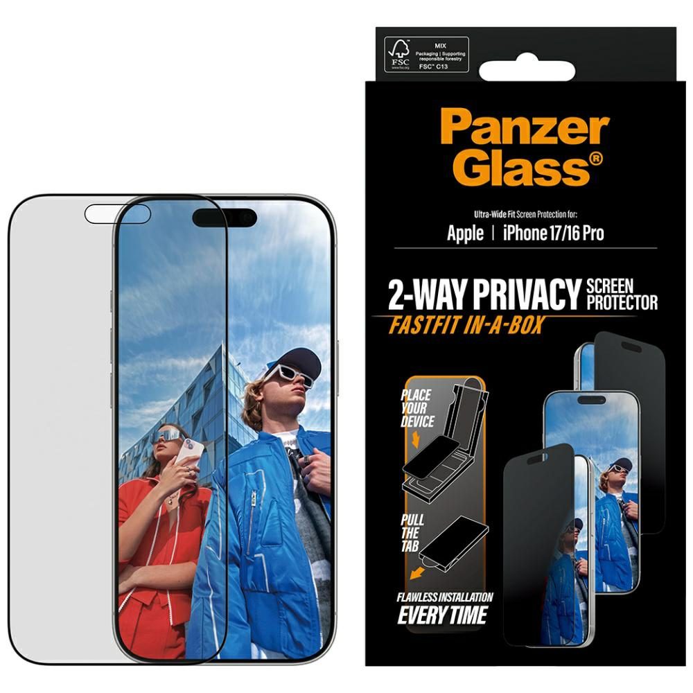 Szkło prywatyzujące PanzerGlass Ultra-Wide Fit Fastfit do iPhone 17 / 16 Propol
