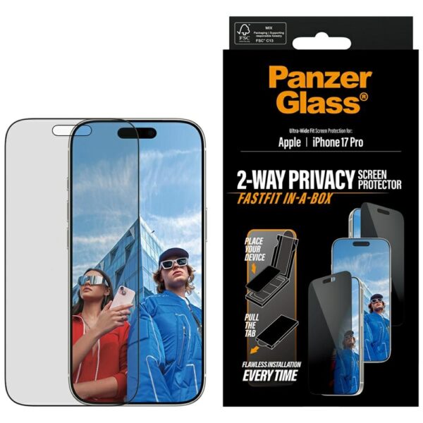 201429_1 Szkło prywatyzujące PanzerGlass Ultra-Wide Fit Fastfit do iPhone 17 Pro Maxpol