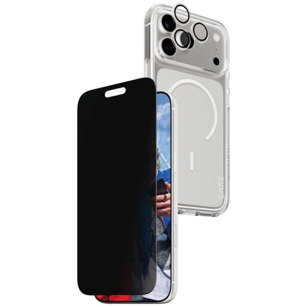 201454_2 Zestaw ochronny CARE by PanzerGlass Flagship Privacy 3w1 Etui+Szkło Prywatyzujące+Lens do iPhone 17 Pro Maxpol
