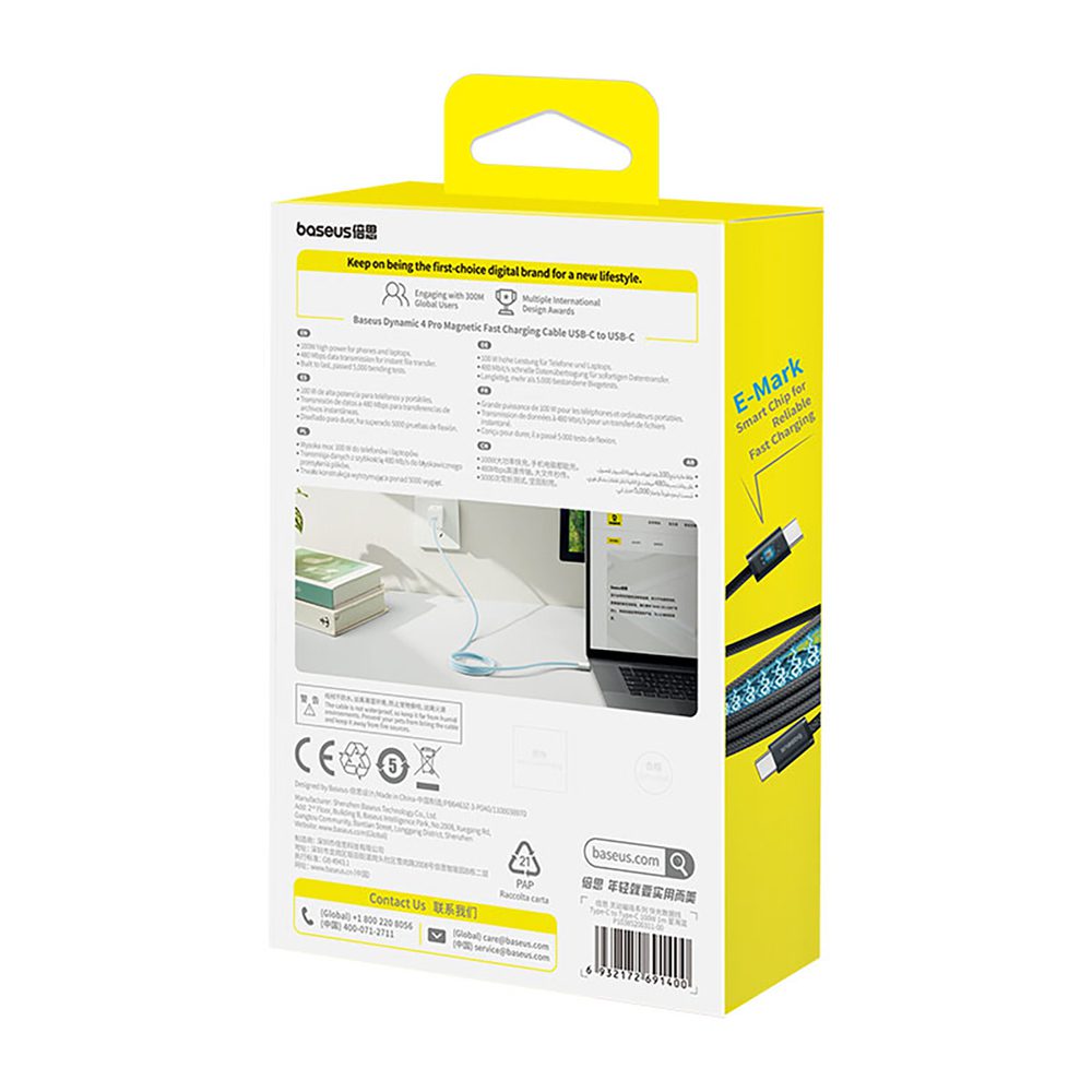 203193_3 Baseus Dynamic 4 Pro 100W USB-C - USB-C Cable 1m - Blueeng