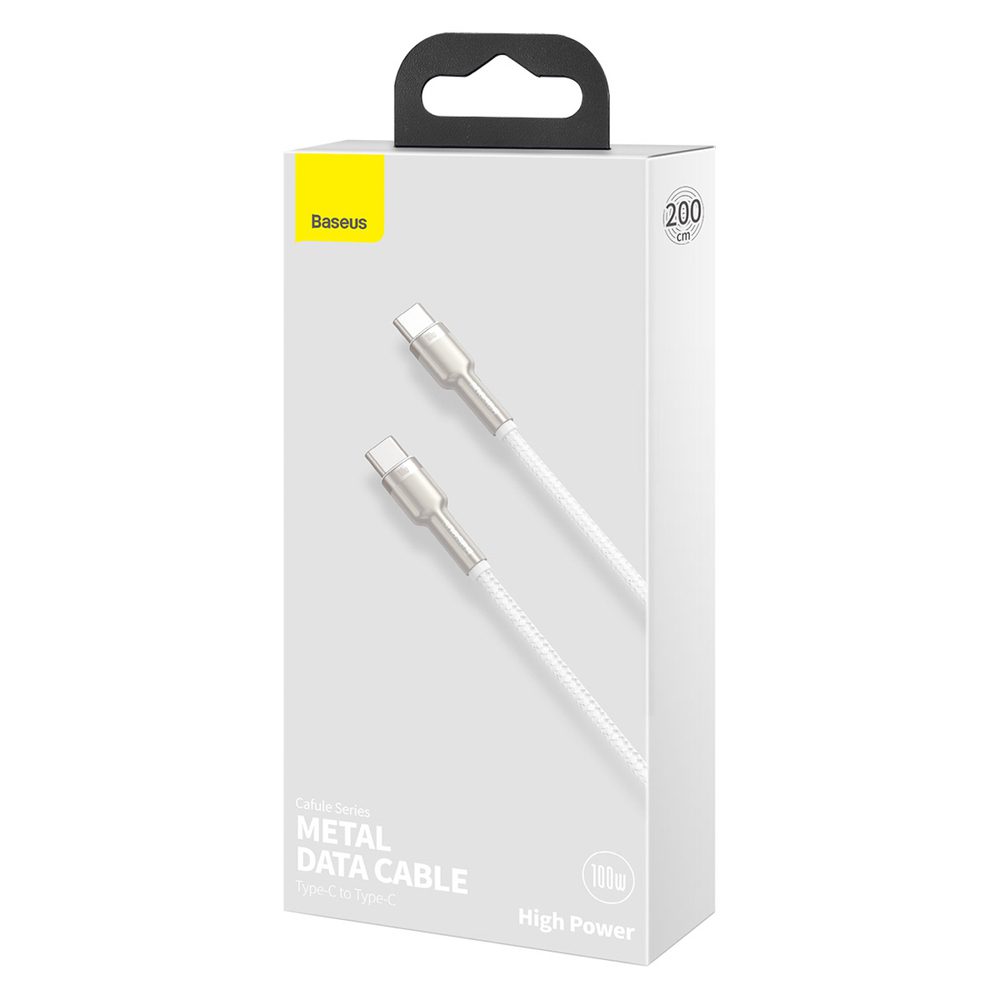 Baseus Cafule Metal 100W USB-C - USB-C Cable 2m - Whiteeng