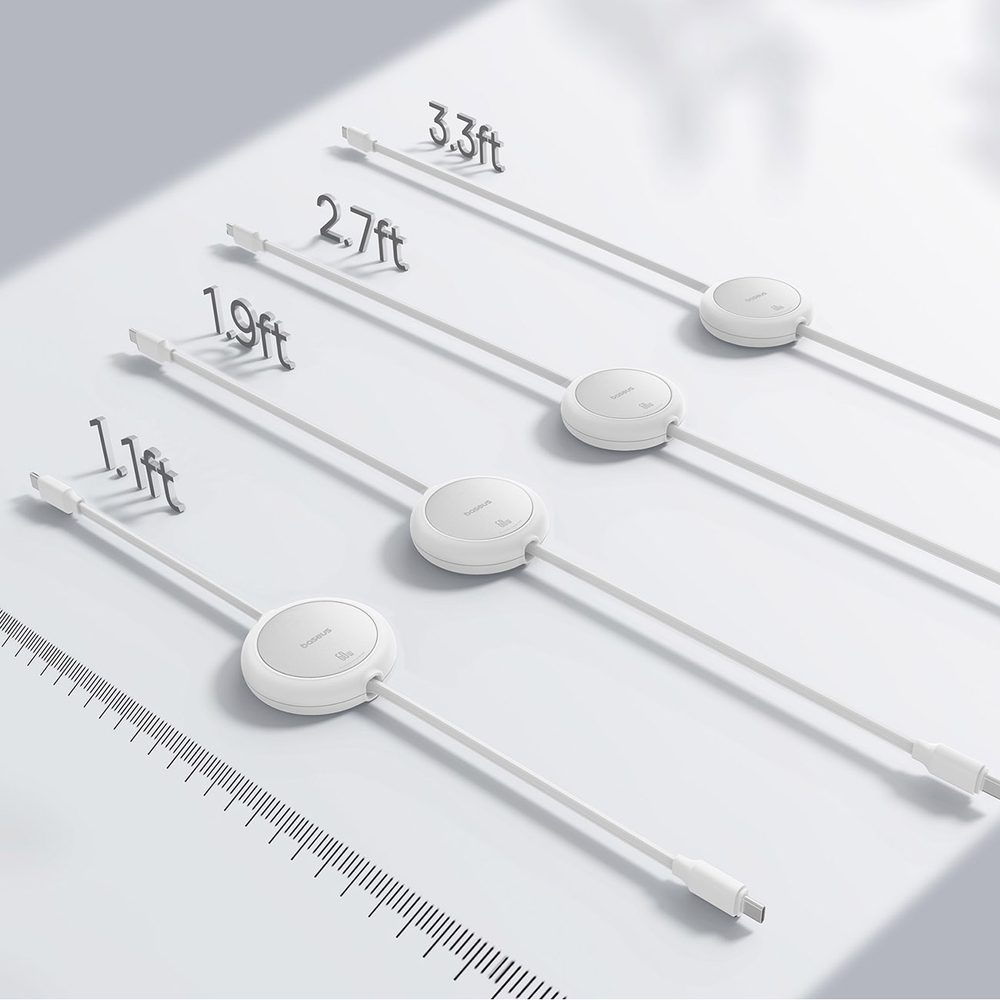 Baseus Free2Pull 60W USB-C Retractable Cable - USB-C 1m - Whiteeng