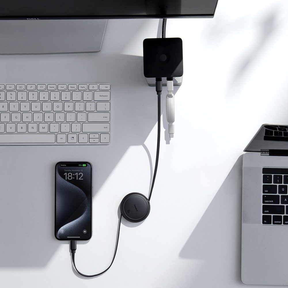 Baseus Free2Pull 60W USB-C Retractable Cable - USB-C 1m - Whiteeng