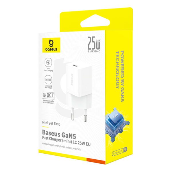 Baseus GaN5 25W USB-C Wall Charger - Whiteeng