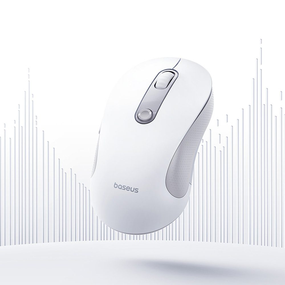 Baseus F02 Wireless Ergonomic Bluetooth Mouse - Whiteeng