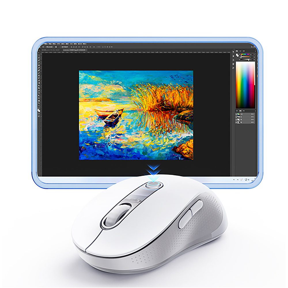 Baseus F02 Wireless Ergonomic Bluetooth Mouse - Whiteeng