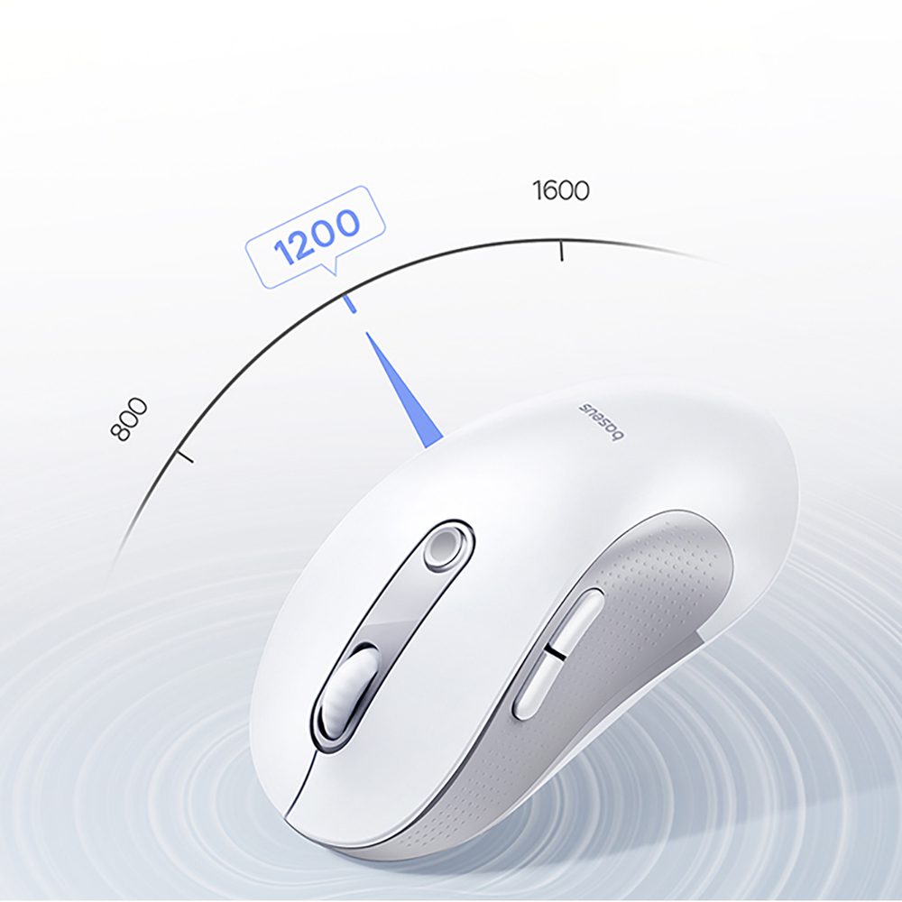 Baseus F02 Wireless Ergonomic Bluetooth Mouse - Whiteeng