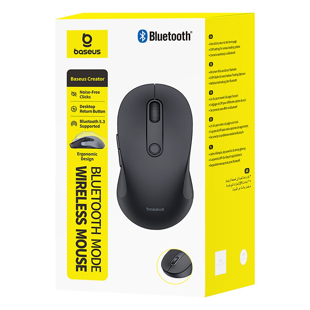 Baseus F02 Wireless Ergonomic Bluetooth Mouse - Blackeng