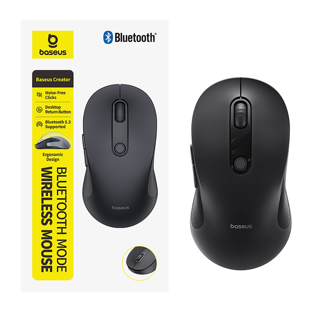 Baseus F02 Wireless Ergonomic Bluetooth Mouse - Blackeng