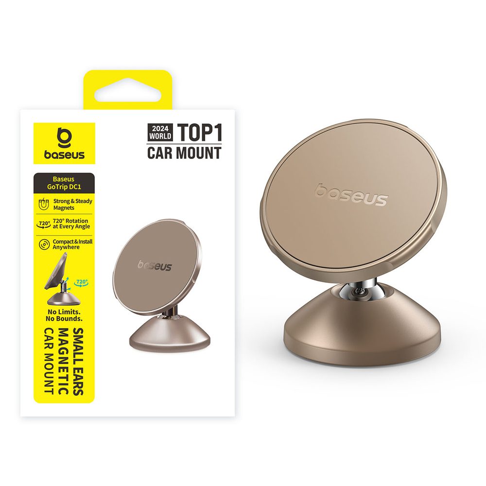Baseus GoTrip DC1 Magnetic Holder Compatible with MagSafe for Windshield/Dashboard - Goldeng