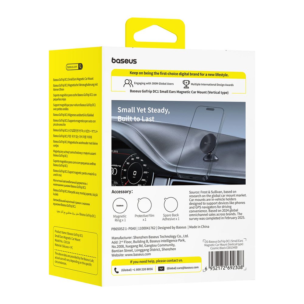 Baseus GoTrip DC1 Magnetic Holder Compatible with MagSafe for Windshield/Dashboard - Blackeng